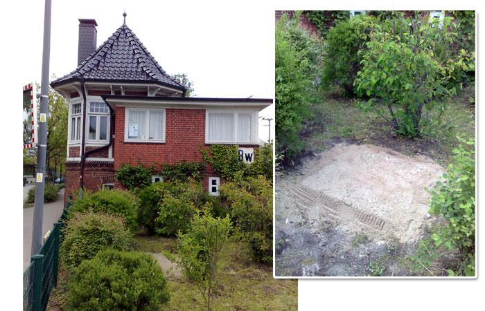 Der Btaonkse am Stellwerk in Bargteheide